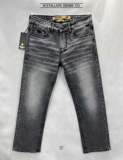 Grey Regular Fit Jeans with Lycra & Light Whisker Effect